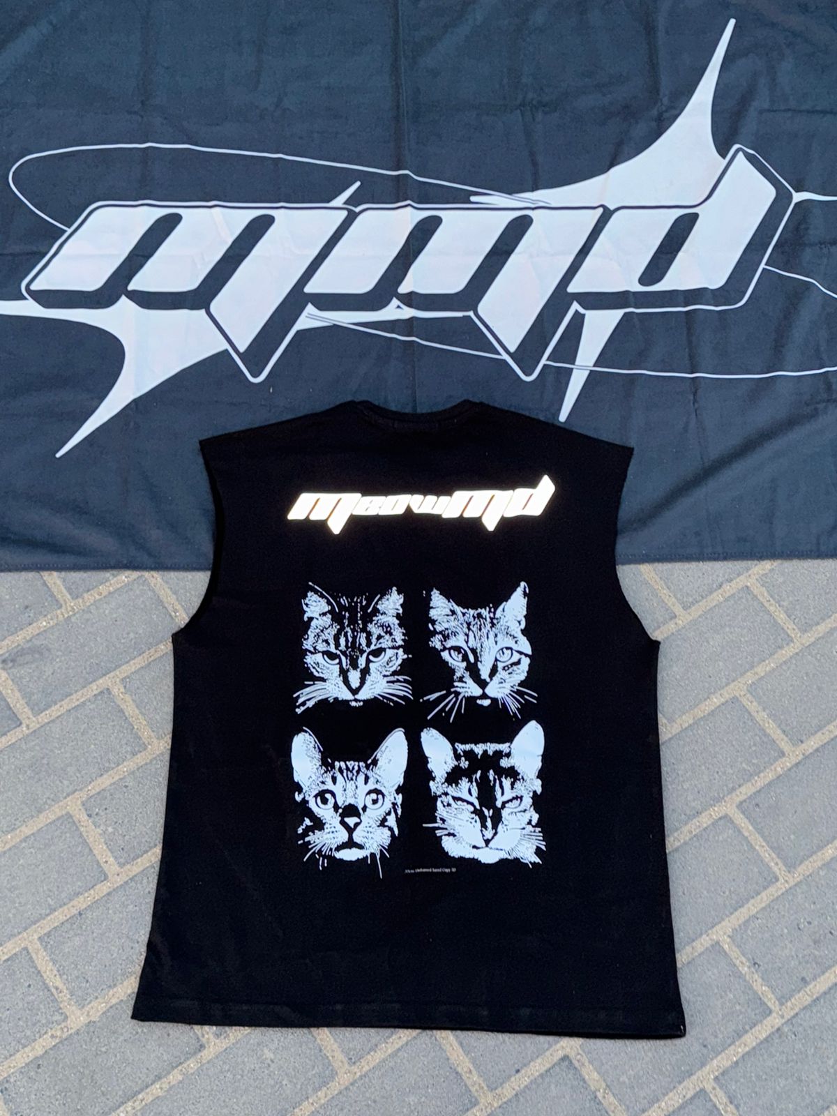 “MEOWMD: Reflective Rage” Unisex Oversized Cutoff Tee