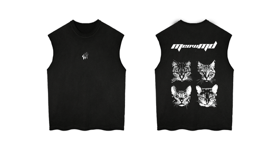 “MEOWMD: Reflective Rage” Unisex Oversized Cutoff Tee